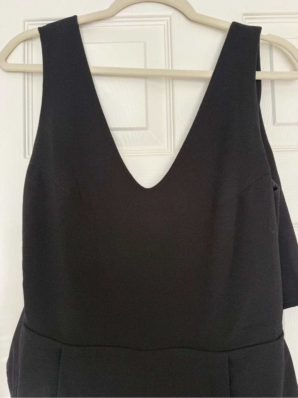 Club Monaco Black V-Neck Wide-Leg Jumpsuit
